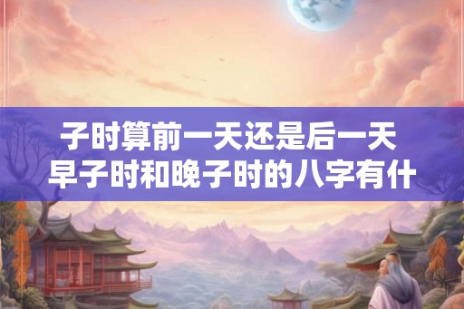 子时算前一天还是后一天 早子时和晚子时的八字有什么不同