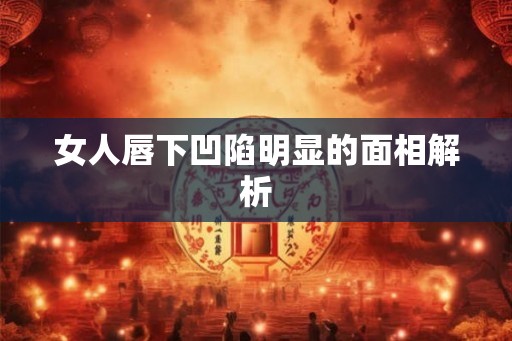女人唇下凹陷明显的面相解析