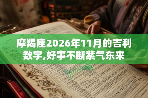 摩羯座2026年11月的吉利数字,好事不断紫气东来