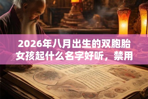 2026年八月出生的双胞胎女孩起什么名字好听，禁用什么字