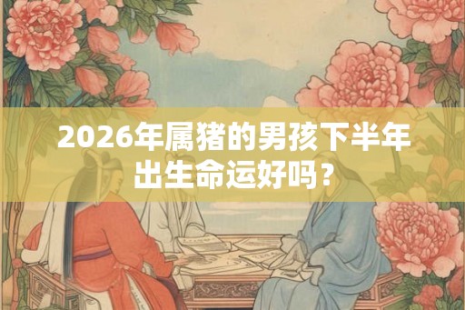 2026年属猪的男孩下半年出生命运好吗？