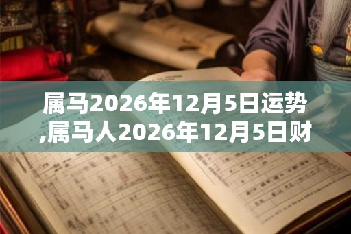 属马2026年12月5日运势,属马人2026年12月5日财运,生肖马2026年12月5日运势