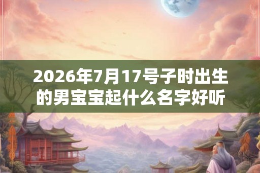 2026年7月17号子时出生的男宝宝起什么名字好听