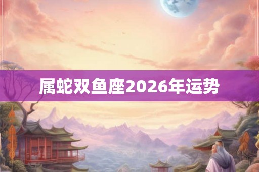 属蛇双鱼座2026年运势