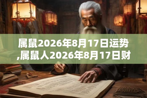 属鼠2026年8月17日运势,属鼠人2026年8月17日财运,生肖鼠2026年8月17日运势