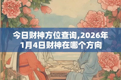今日财神方位查询,2026年1月4日财神在哪个方向 今日财神方位查询,2026年1月4日财神在哪个方向