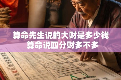 算命先生说的大财是多少钱  算命说四分财多不多