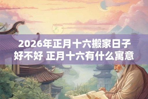 2026年正月十六搬家日子好不好 正月十六有什么寓意
