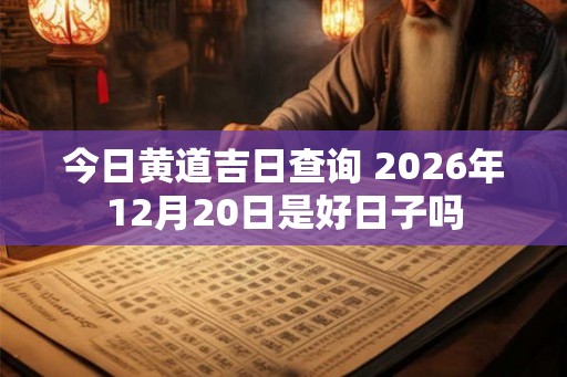 今日黄道吉日查询 2026年12月20日是好日子吗 今日黄道吉日查询 2026年12月20日是好日子吗