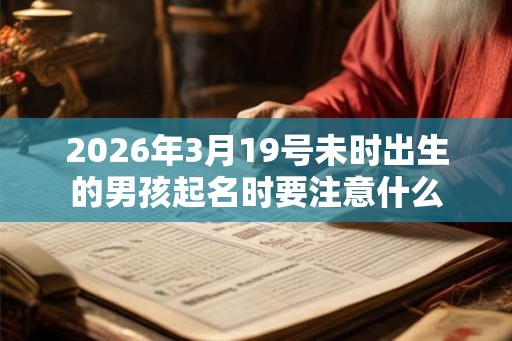 2026年3月19号未时出生的男孩起名时要注意什么