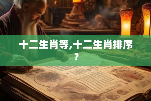 十二生肖等,十二生肖排序？