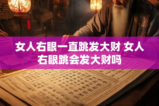 女人右眼一直跳发大财 女人右眼跳会发大财吗