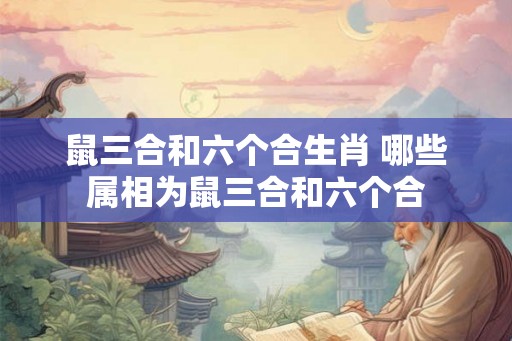 鼠三合和六个合生肖 哪些属相为鼠三合和六个合