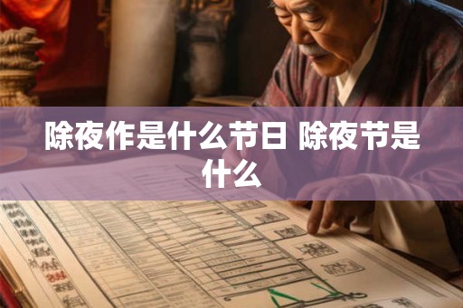 除夜作是什么节日 除夜节是什么
