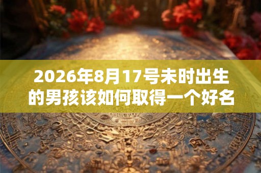 2026年8月17号未时出生的男孩该如何取得一个好名字