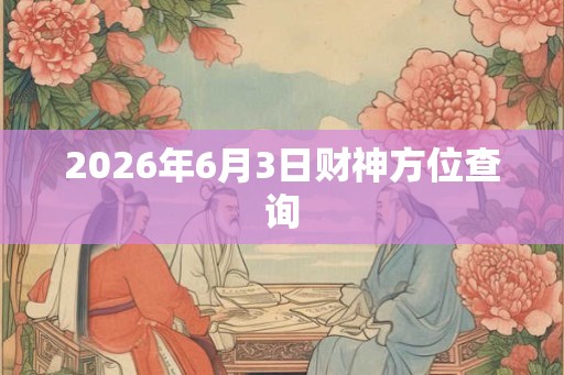 2026年6月3日财神方位查询