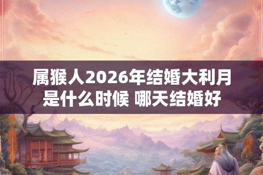 属猴人2026年结婚大利月是什么时候 哪天结婚好 属猴人2026年结婚大利月是什么时候 哪天结婚好