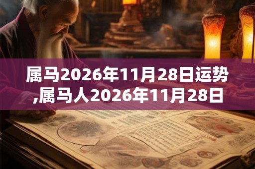 属马2026年11月28日运势,属马人2026年11月28日财运,生肖马2026年11月28日运势