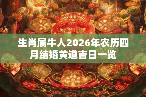 生肖属牛人2026年农历四月结婚黄道吉日一览 生肖属牛人2026年农历四月结婚黄道吉日一览