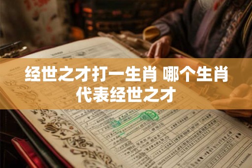 经世之才打一生肖 哪个生肖代表经世之才