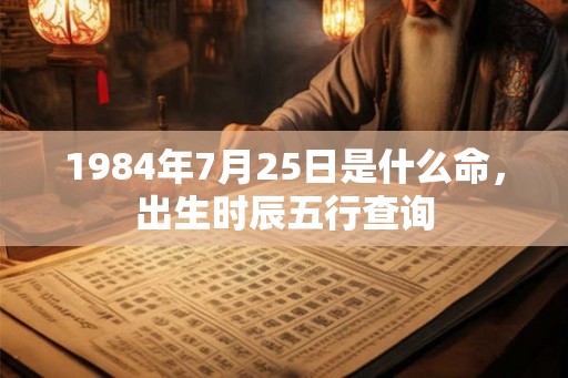 1984年7月25日是什么命，出生时辰五行查询