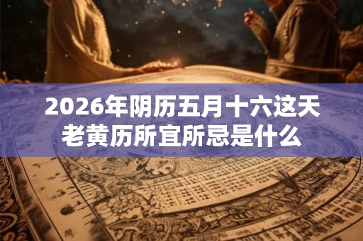 2026年阴历五月十六这天老黄历所宜所忌是什么