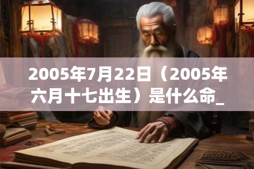 2005年7月22日（2005年六月十七出生）是什么命_命运如何