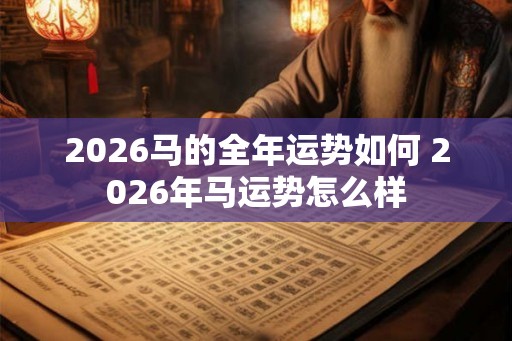 2026马的全年运势如何 2026年马运势怎么样