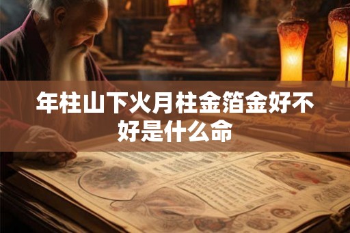年柱山下火月柱金箔金好不好是什么命 年柱山下火月柱金箔金好不好是什么命