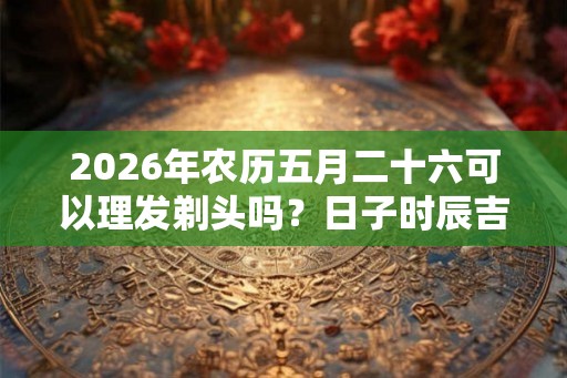 2026年农历五月二十六可以理发剃头吗？日子时辰吉凶？