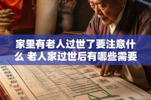 家里有老人过世了要注意什么 老人家过世后有哪些需要注意的事项