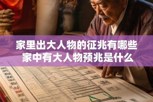 家里出大人物的征兆有哪些 家中有大人物预兆是什么