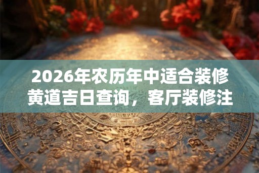 2026年农历年中适合装修黄道吉日查询，客厅装修注意事项