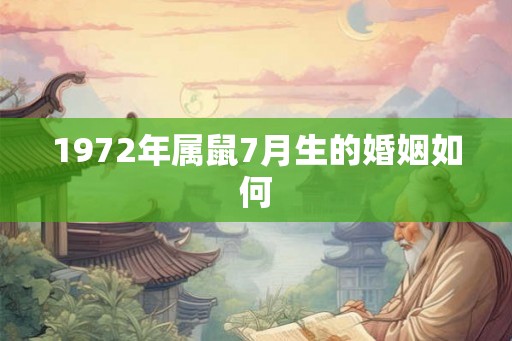 1972年属鼠7月生的婚姻如何