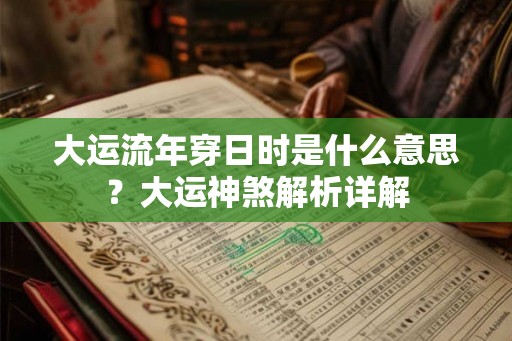 大运流年穿日时是什么意思？大运神煞解析详解