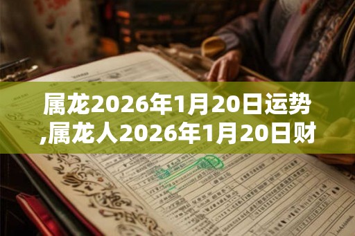 属龙2026年1月20日运势,属龙人2026年1月20日财运,生肖龙2026年1月20日运势