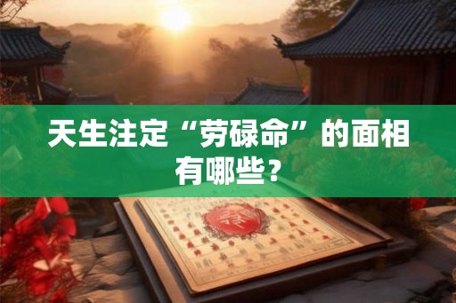 天生注定“劳碌命”的面相有哪些？