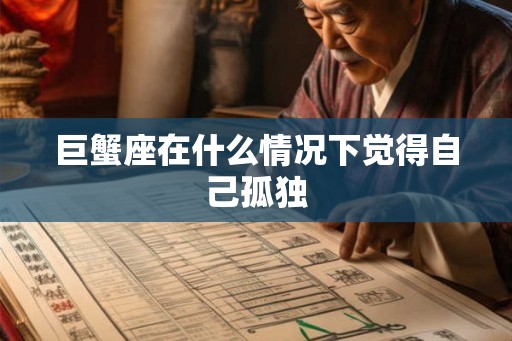 巨蟹座在什么情况下觉得自己孤独