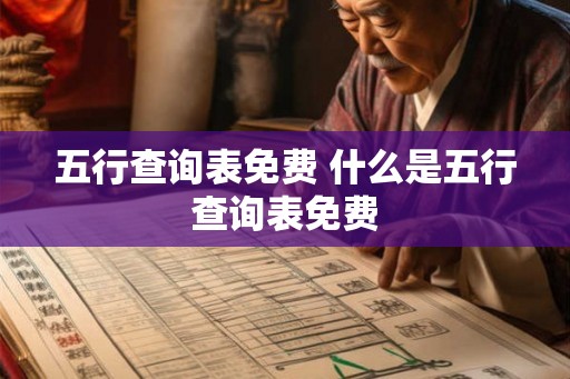 五行查询表免费 什么是五行查询表免费