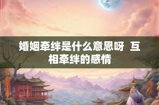婚姻牵绊是什么意思呀  互相牵绊的感情