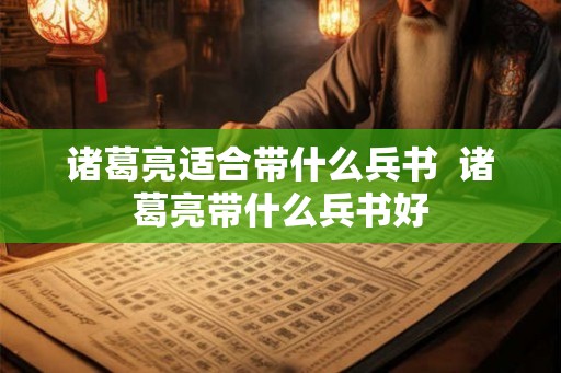 诸葛亮适合带什么兵书  诸葛亮带什么兵书好