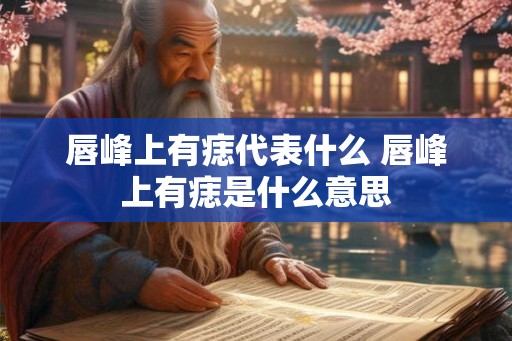 唇峰上有痣代表什么 唇峰上有痣是什么意思