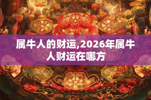 属牛人的财运,2026年属牛人财运在哪方