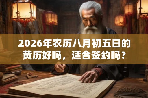 2026年农历八月初五日的黄历好吗，适合签约吗？