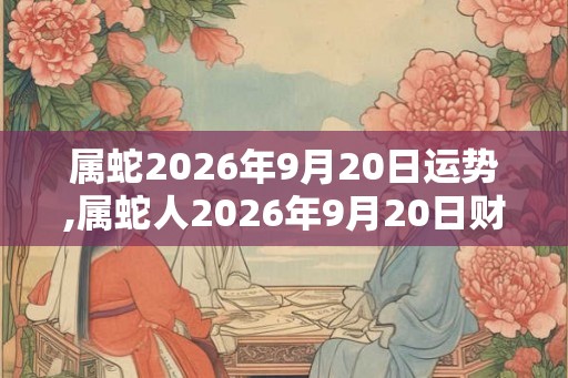 属蛇2026年9月20日运势,属蛇人2026年9月20日财运,生肖蛇2026年9月20日运势