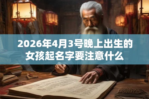 2026年4月3号晚上出生的女孩起名字要注意什么