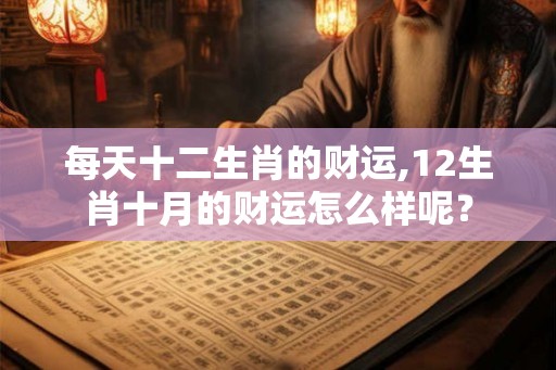 每天十二生肖的财运,12生肖十月的财运怎么样呢？