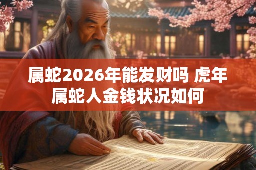 属蛇2026年能发财吗 虎年属蛇人金钱状况如何