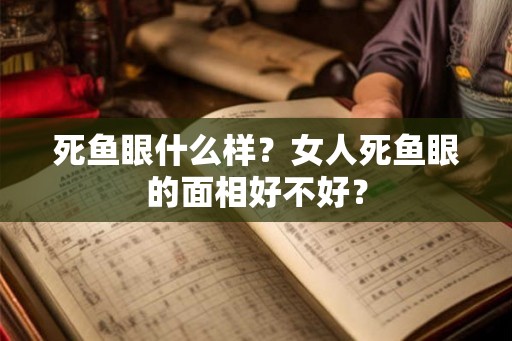 死鱼眼什么样？女人死鱼眼的面相好不好？
