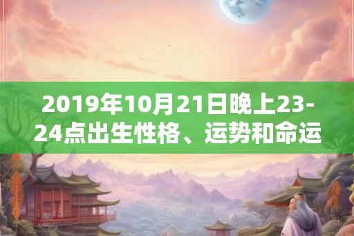 2019年10月21日晚上23-24点出生性格、运势和命运